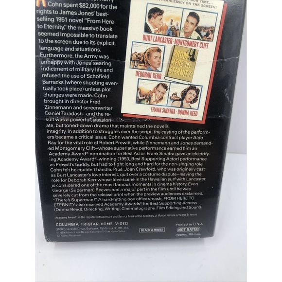 From Here to Eternity VHS - Frank Sinatra, Donna Reed, Burt Lancaster.Sealed - Picture 5 of 6